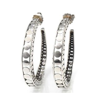 John Hardy Silver Hammered Hoop Earrings
